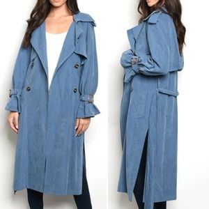 GIRLY & FLIRTY BLUE TRENCH COAT